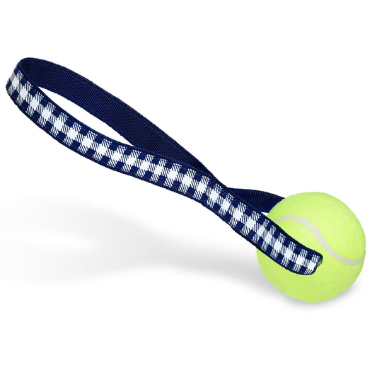 Navy Picnic Plaid - Tennis Ball Toss Toy